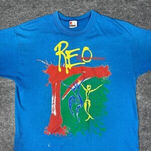 Vtg 1986 REO SPEEDWAGON Tour Shirt XL Single Stitch Signal Made in USA Rock